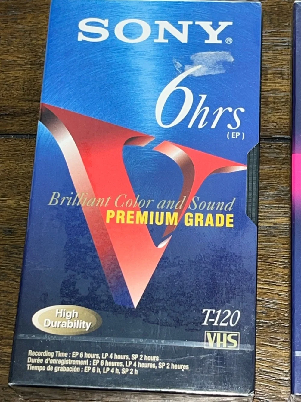 Sony High Quality 6 &8 Hour VHS Tapes: Premium Grade T-120 Lot of 3 New Sealed